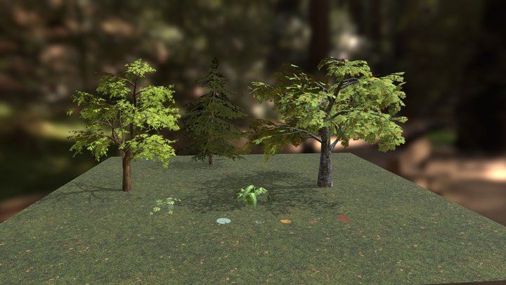 Low Poly Foliage - Maya 3D Model