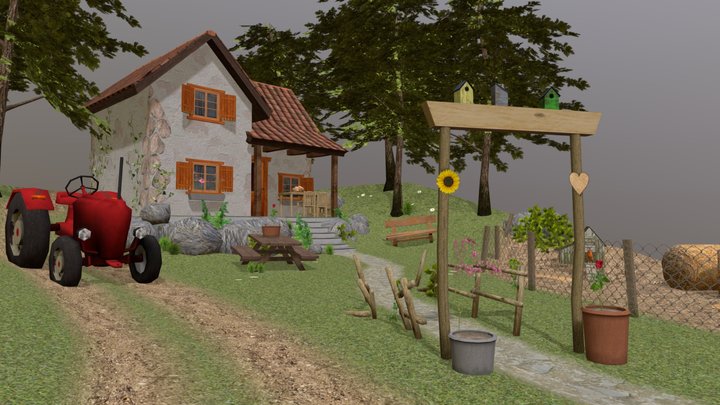 DAE Diorama retake – Small farm 3D Model