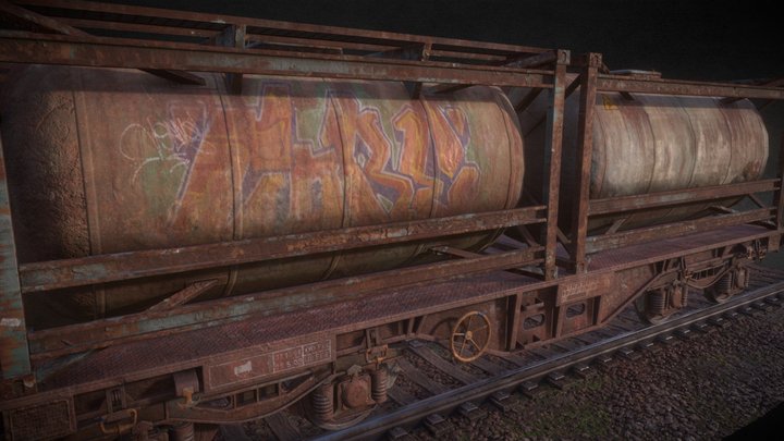 Old Railway Oil Tank 3D Model