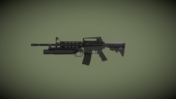 Colt M4 x M203 grenade launcher 3D Model