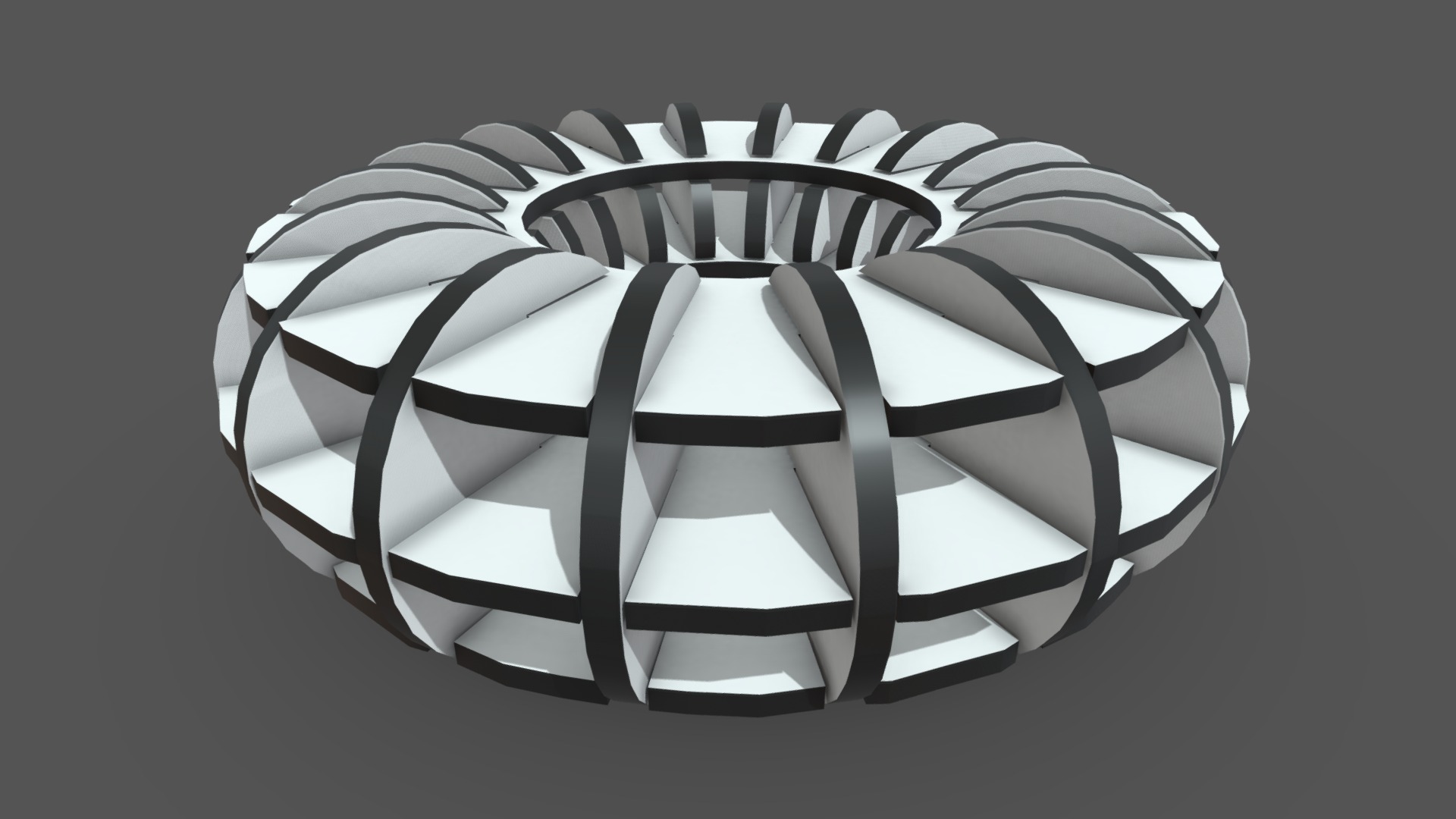 3D model Toroid - This is a 3D model of the Toroid. The 3D model is about a black and white striped pillow.