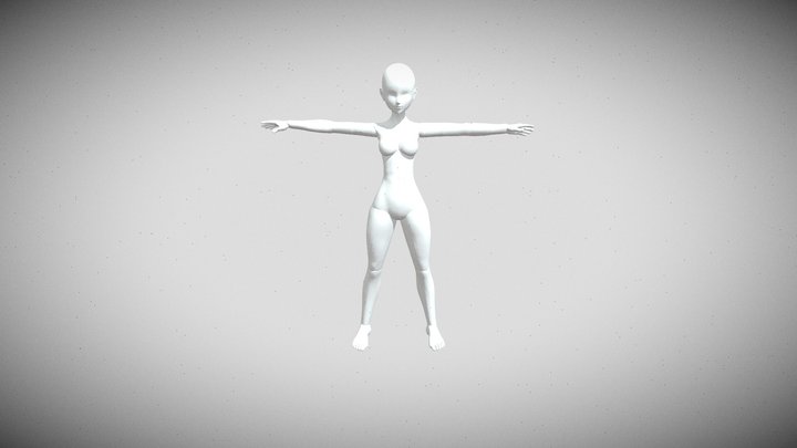 Base personagem mulher 3D Model