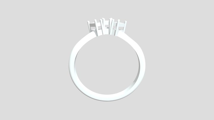 Bowed Out Ring with Tapered Baguettes