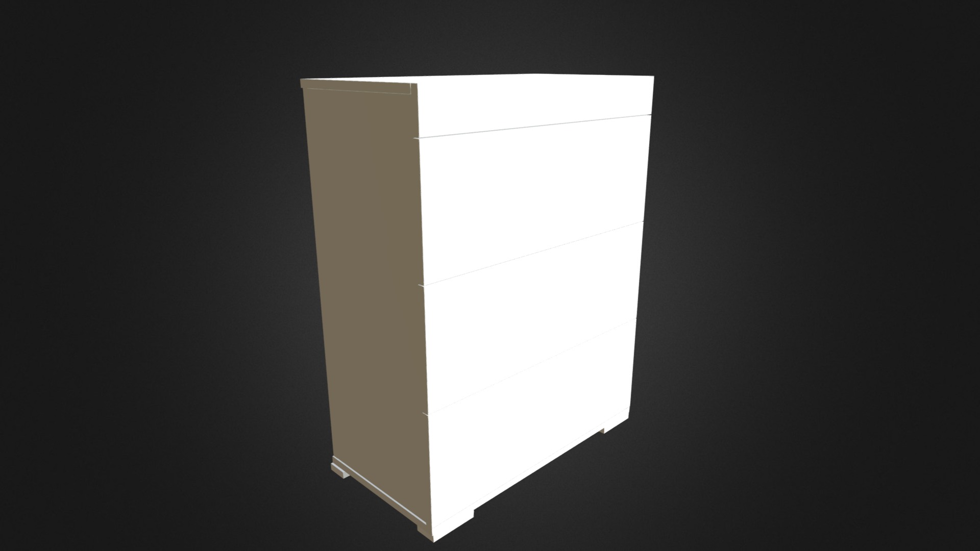3D model White Cupboard - This is a 3D model of the White Cupboard. The 3D model is about a white square with a black background.