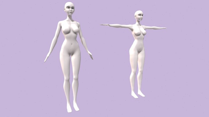 Female Body (A-Pose & T-Pose) Free 3D Model