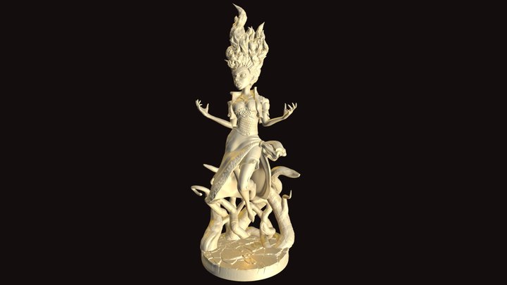 Female druid spell caster 3D Model