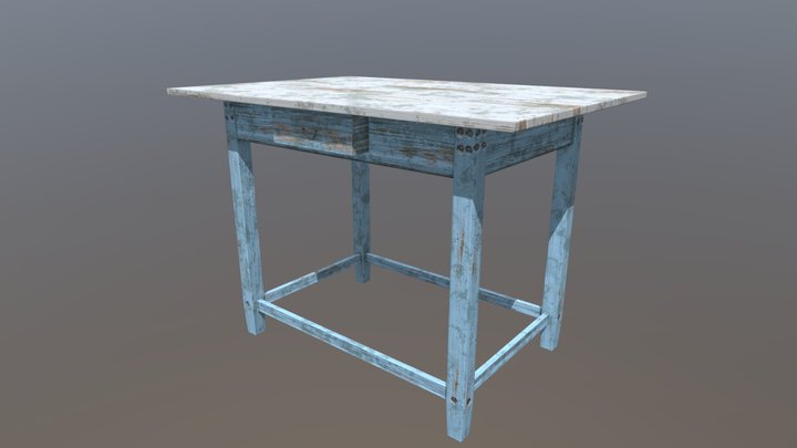 WoodenTable_01 3D Model