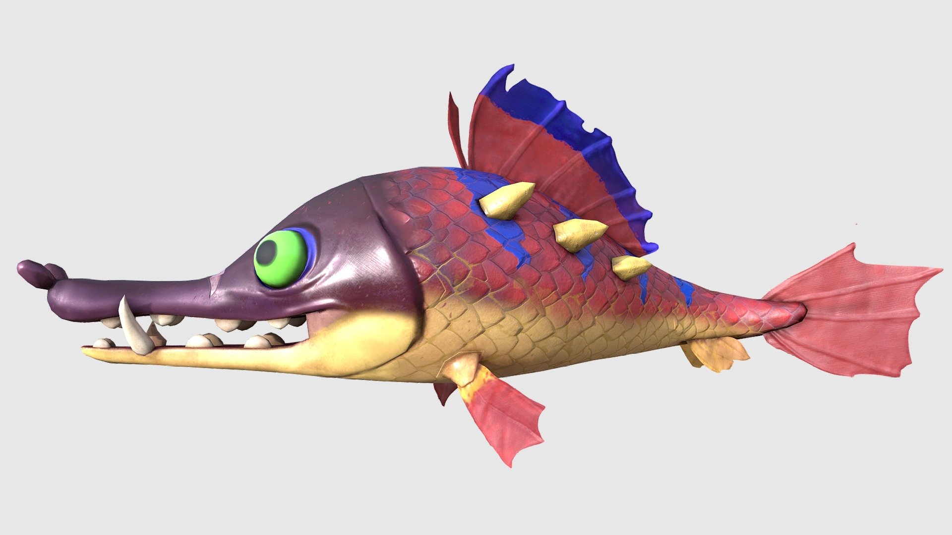 Prehistoric fish - 3D model by Nelavla [f117360] - Sketchfab