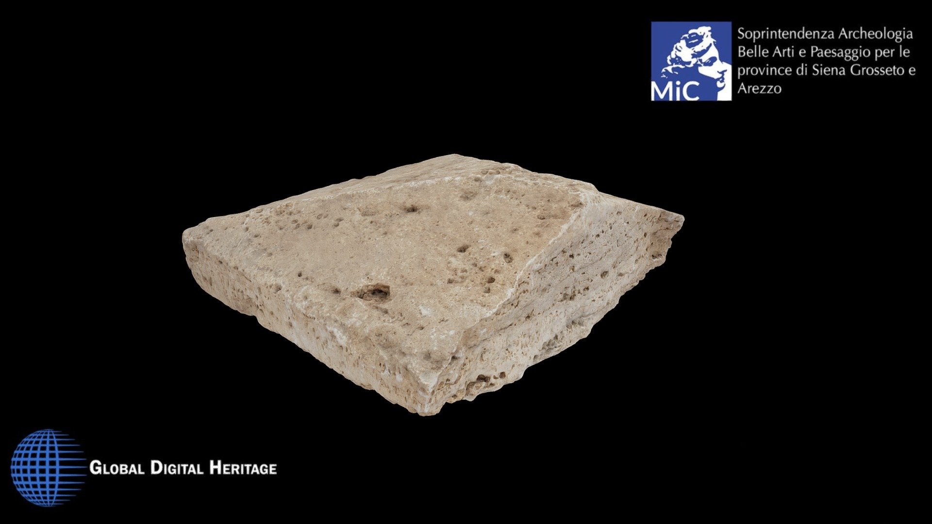Travertine lid of urn, Tumulus of Molinello