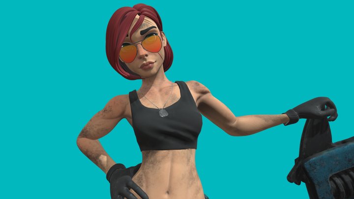 Mechanic Girl 3D Model