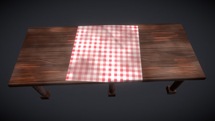 Table // Wood 3D Model