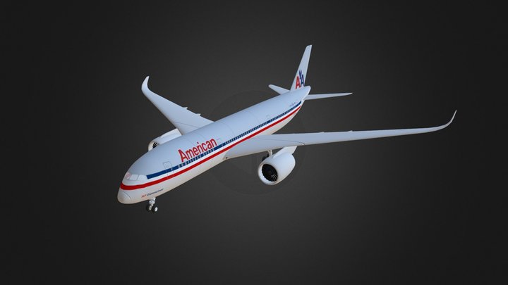 American Airlines Plane 3D Model