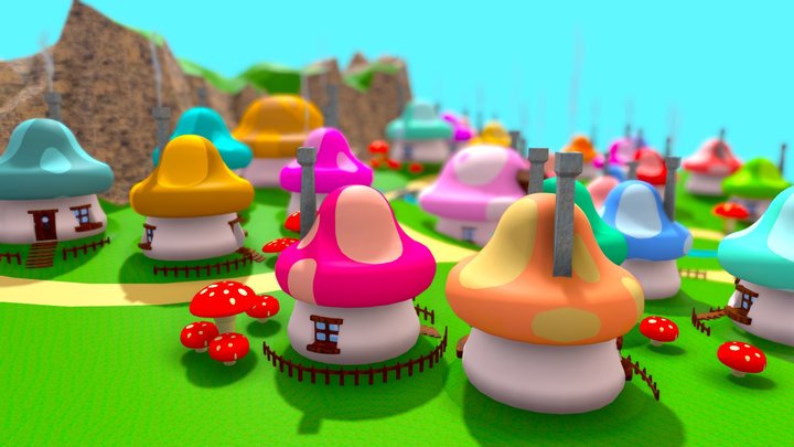 Mushroom village – Modello 3D gratuito STL