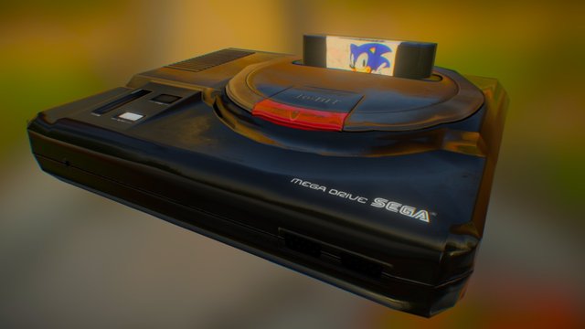 Low-Poly Sega Mega Drive 3D Model