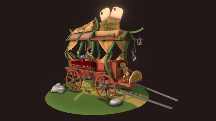 The Travelling Wagon - Fortune Teller 3D Model