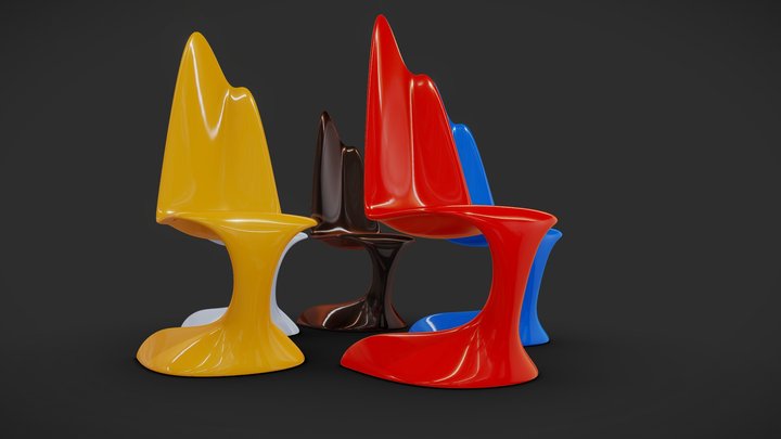 Mountain Chair - 5 Colors 3D Model