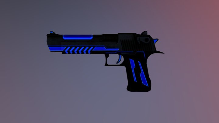 Desert Eagle | Neon Burner | Blue 3D Model