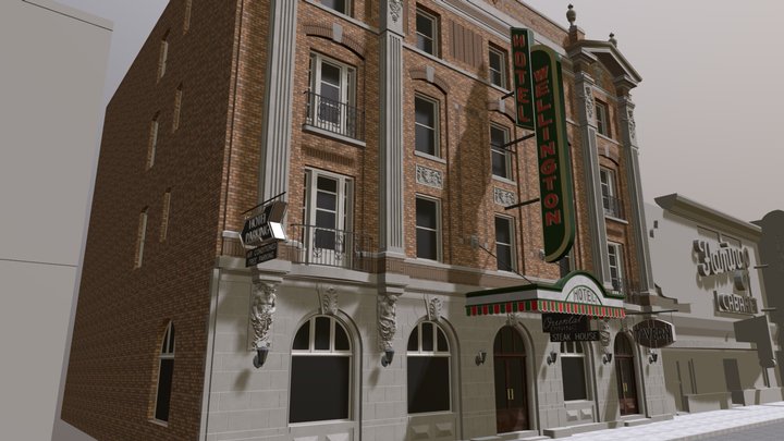 Reconstitution Hotel Wellington, Sherbrooke 1950 3D Model