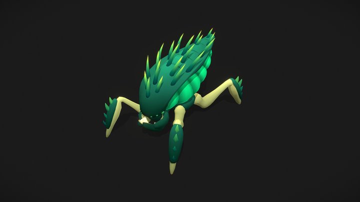 Stylized Low Poly Alien Bug 3D Model