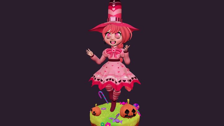 Pink Witch 3d Commission
