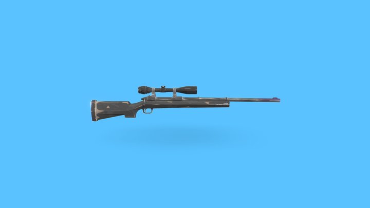 Low Poly Stylized Sniper Gun 3D Model