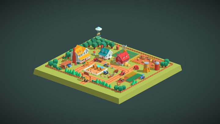 Cute Little Farm 3D Model