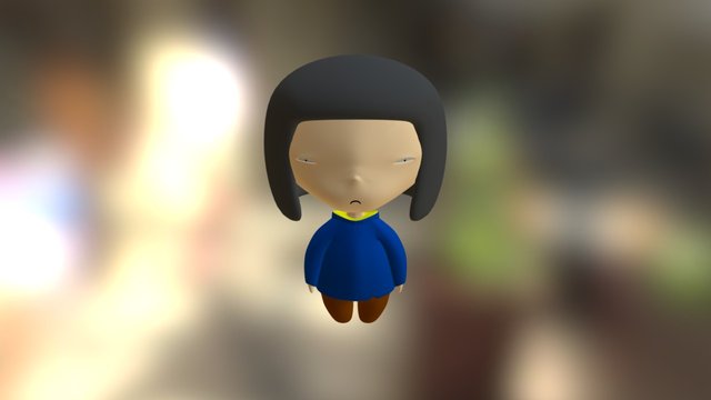 The Litle Candle Girl 3D Model