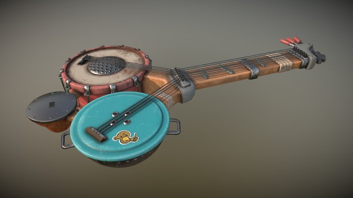 Junkyard Guitar 3D Model
