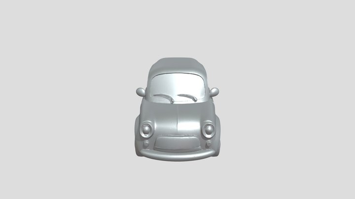 cute cartoon pink car 3D Model