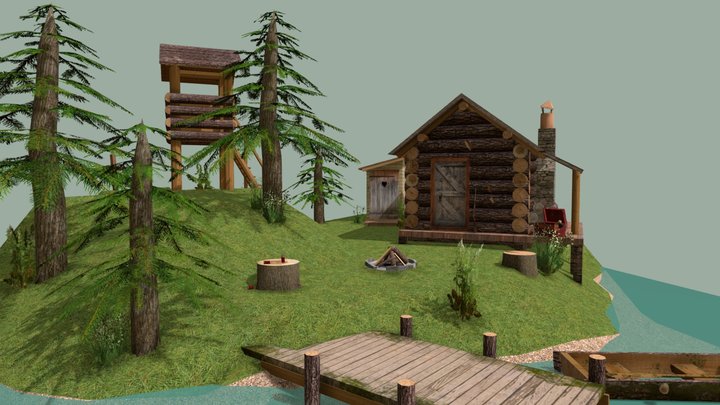DAE Diorama - Forest Loner 3D Model