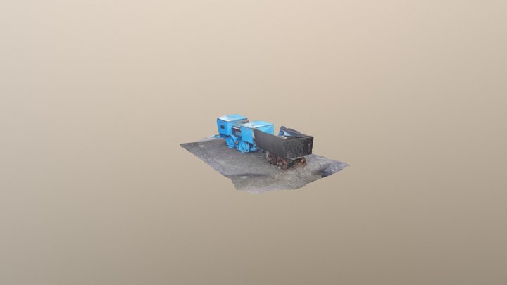 Battery Mining Loco and Truck (Rough Render) 3D Model