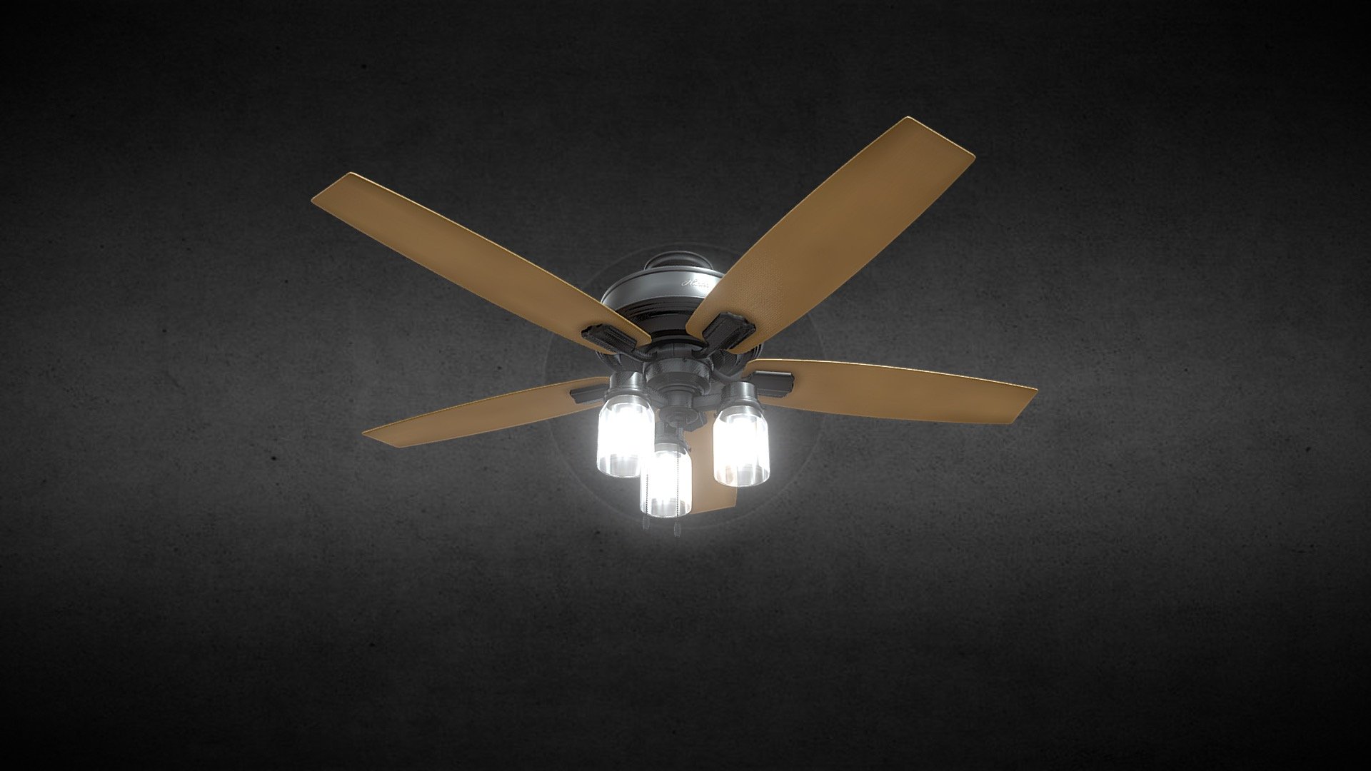 Ceiling fan with lights Buy Royalty Free 3D model by Sunny