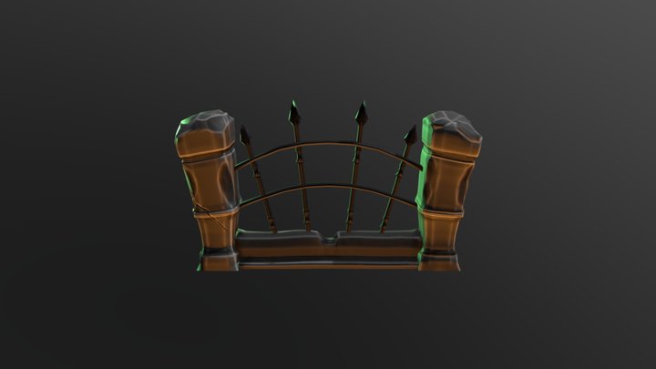 Gate Low Poly 3D Model