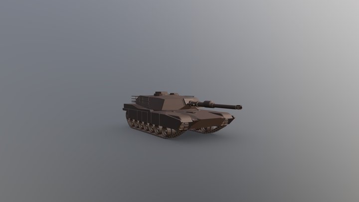 M1 Abrams Tank (MBT), no rigging, no texture 3D Model