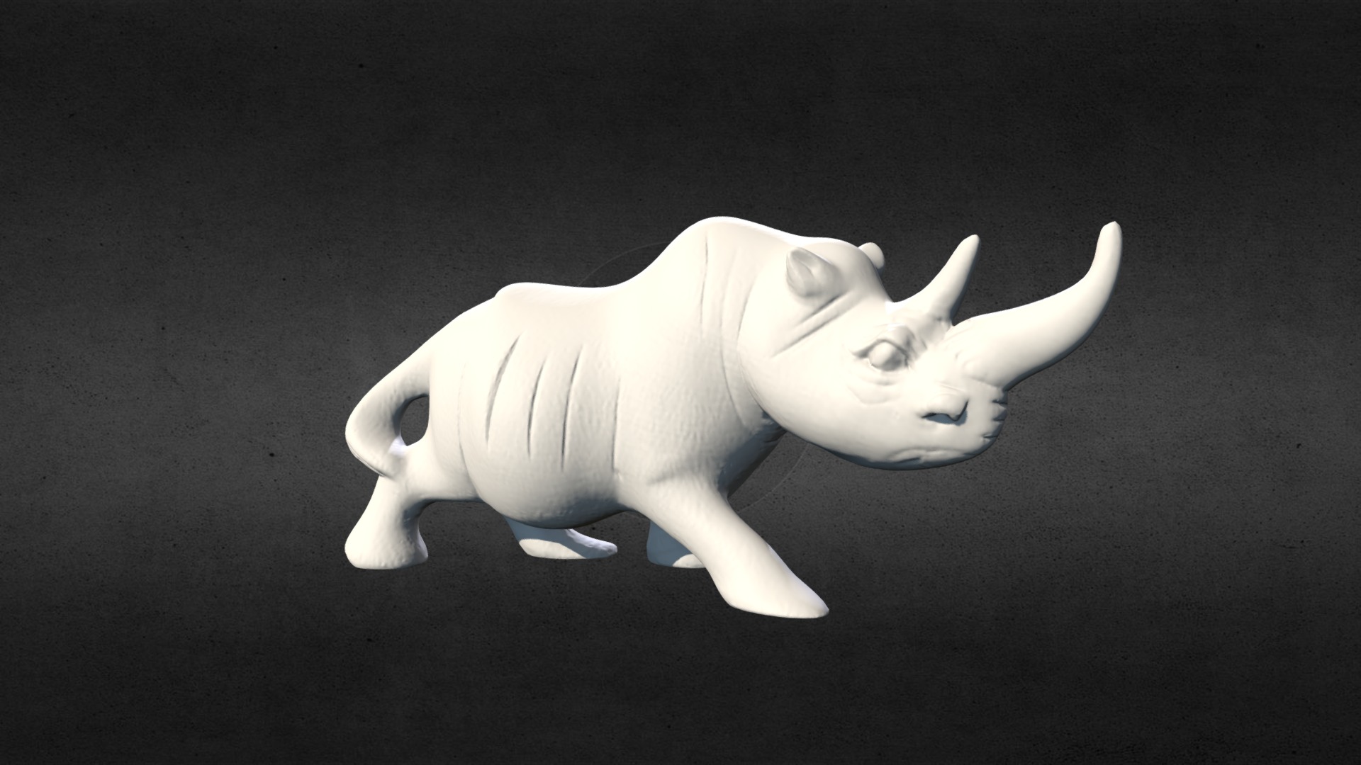 3D model 3D Scanned Rhino Sculpture (3D Printable) - This is a 3D model of the 3D Scanned Rhino Sculpture (3D Printable). The 3D model is about a white statue of a rabbit.