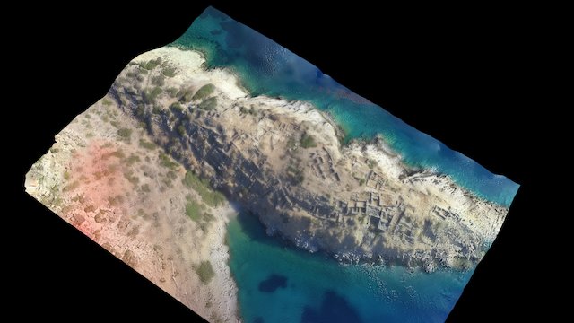 The archaeological site of Pseira Island, Crete. 3D Model