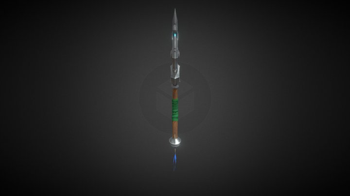 Stylized Glowing Axe 3D Model