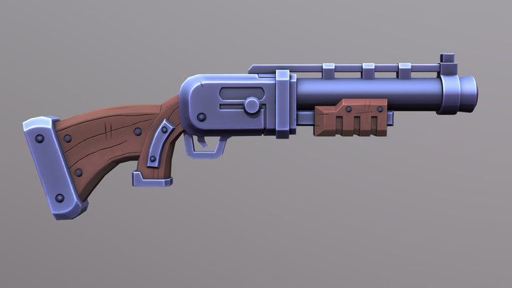 Stylized Shotgun_OBJ 3D Model