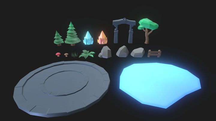 Fantasy Forest Pack - Lowpoly 3D Model