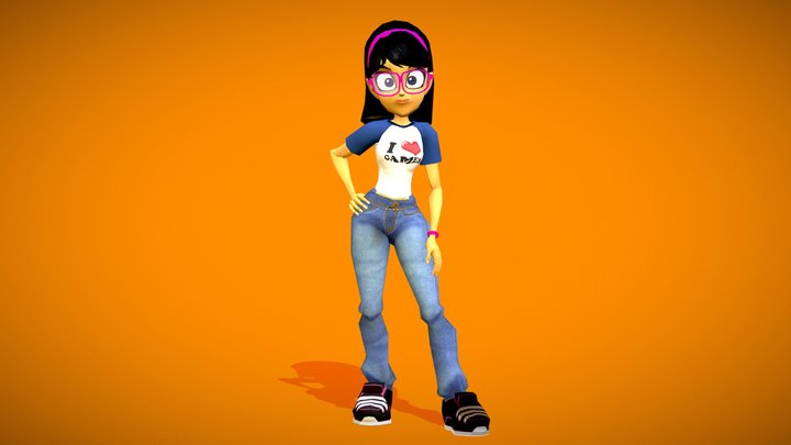 Geek Girl 3D Model