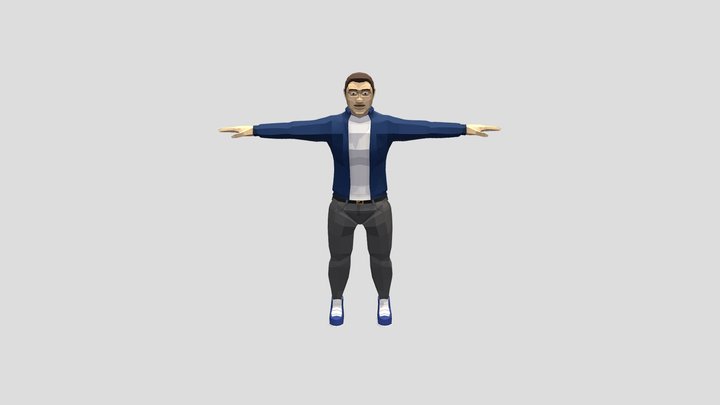 Low Poly character Design Tom 3D Model