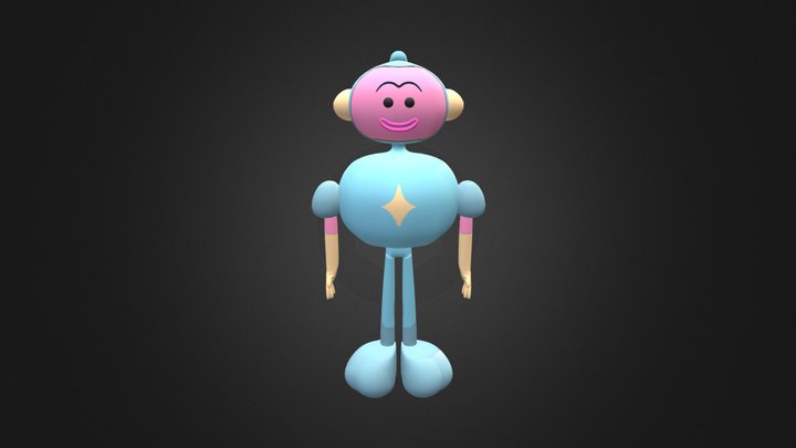 low poly cartoon character 3D Model