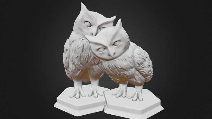 Owls - Hugging Animals - 3d Print 3D Model