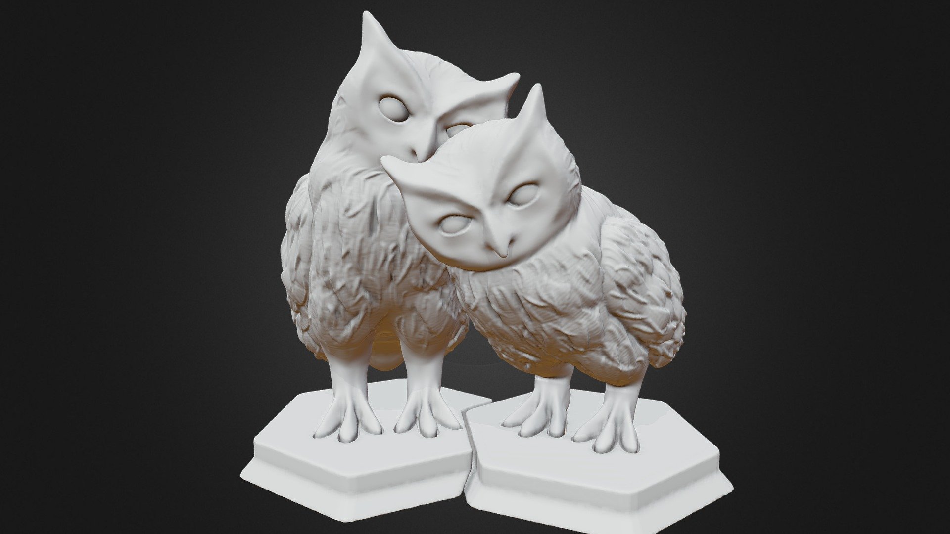 Owls - Hugging Animals - 3d Print
