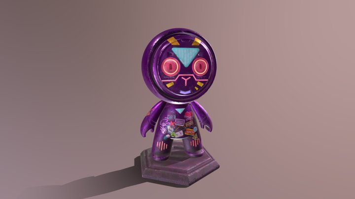 Neon Robot 3D Model