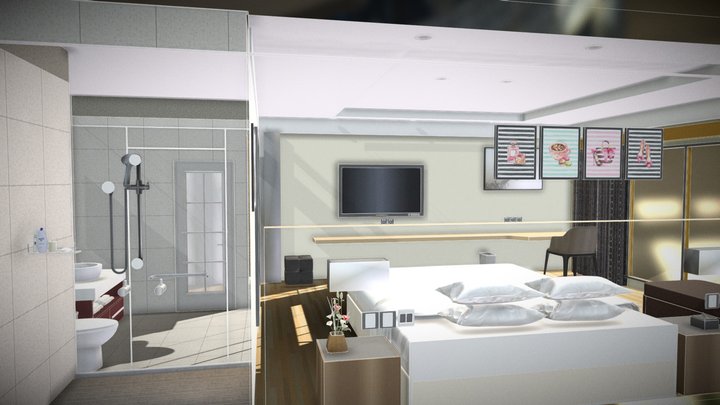 Hotel standard single room - 标准单间 3D Model