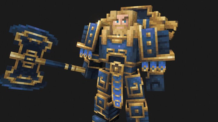Space warrior minecraft model 3D Model