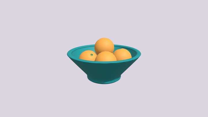 Bowl of Oranges 3D Model