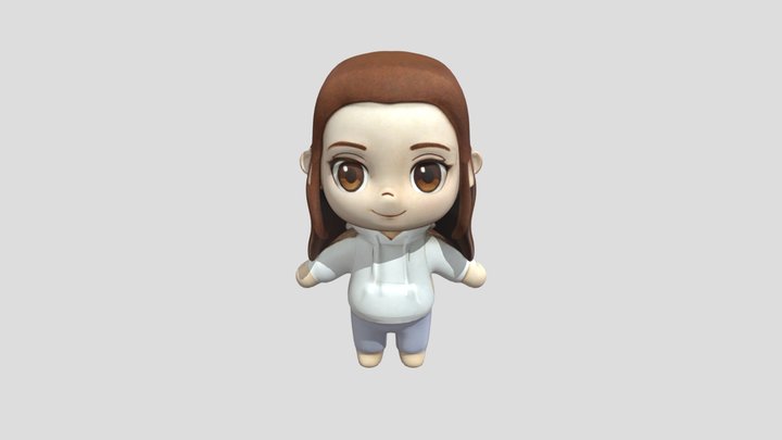 Plush Hoodie Girl 3D Model