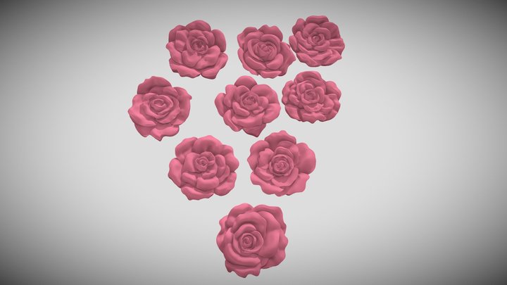 rose flowers for casting and hand decoration 3D Model